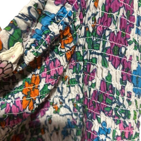 Anthropologie Roller Rabbit Blomst Doe silk & cotton floral shirred sundress - Picture 7 of 9